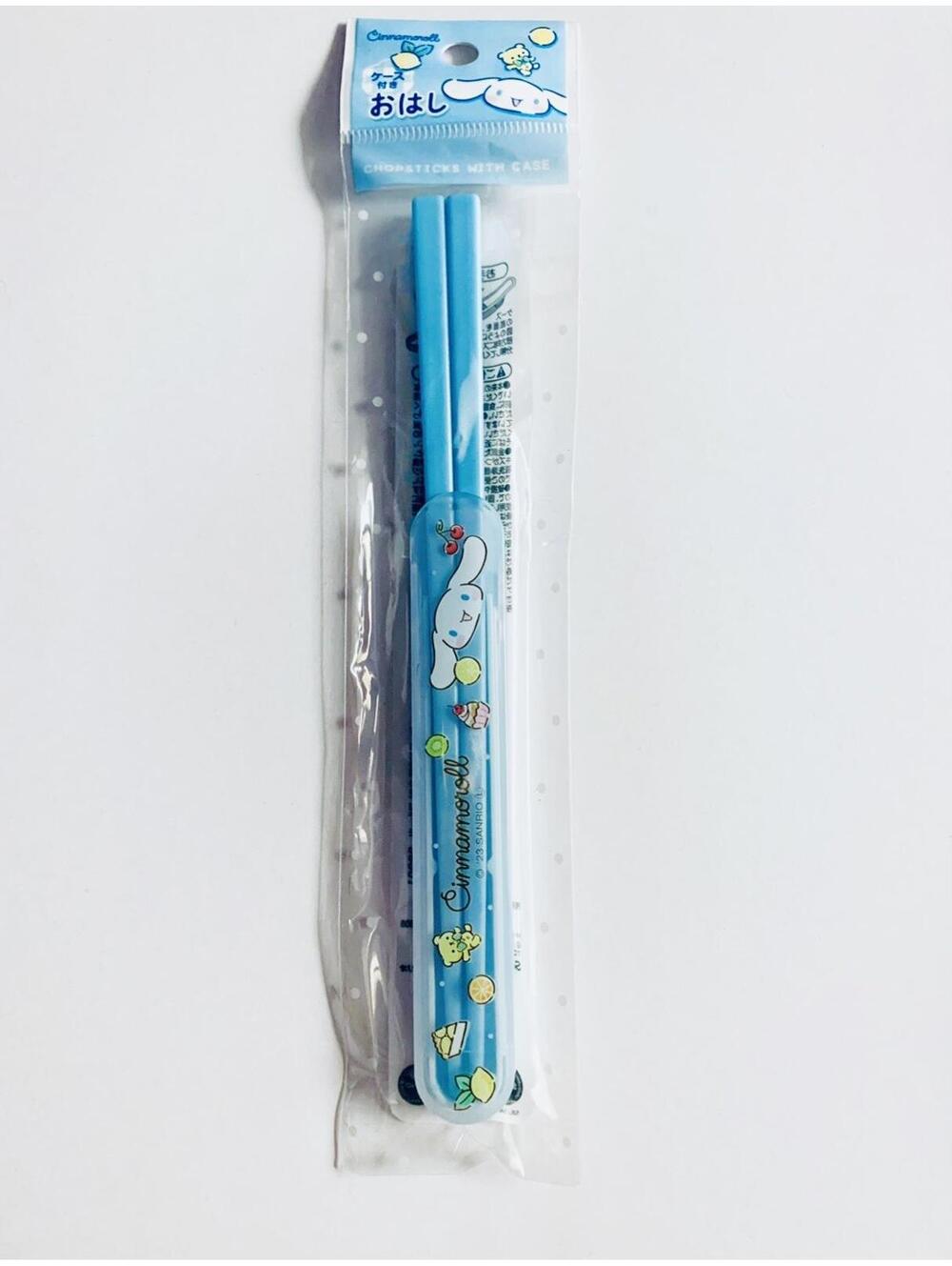 Sanrio Cinnamoroll Chopsticks with Sliding Case 7” Hello Kitty & Friends Kawaii